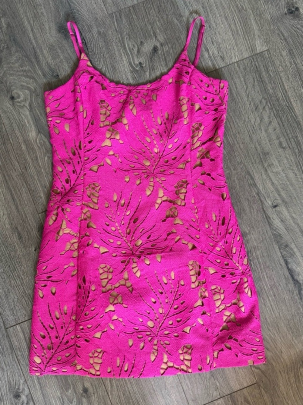 Michael Kors Hot Pink Laser-Cut Mini Dress